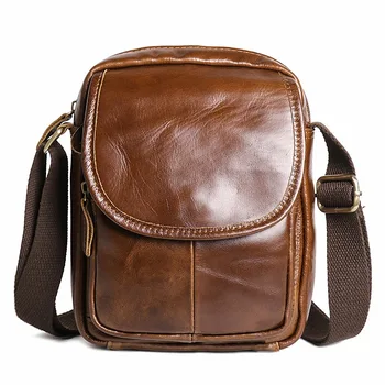 мъжки проста кожена чанта през рамо от телешка кожа, чанта през рамо с голям капацитет за iPad, модерна мъжка чанта