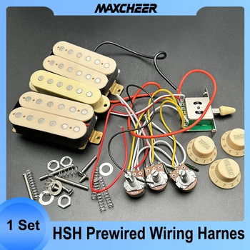 Теглене на кабели, електрически китари HSH Cream HH с предварителна инсталация с звукоснимателем и 5-позиционни клавишни превключватели ключа 2T1V Части за електрически китари