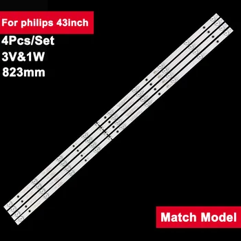4 бр./компл. 43 инча 823 мм Led Лента Осветление за Philips 43