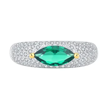 Сребърен пръстен S925 в реален размер, цветно съкровище, подобрена текстура, пръстен с диамант 