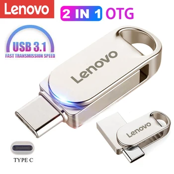Lenovo USB 3.0 2 В 1 OTG Метален U Дисков Интерфейс Type-C Високоскоростен Пренос на Файлове Преносимите Водоустойчиви Usb-Памети Memoria