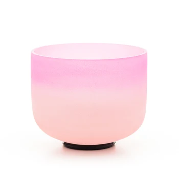 10-инчов кварцевая поющая купа Хе-ун от кристал карамельно-розов цвят за лечение на звука с помощта на безплатния чук