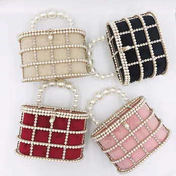 Луксозна дизайнерска кутия, дамски чанти, дамски чанти през рамо с капак във формата на круша и кристали, дамски мини-чанти-тоут, дамски чанти през рамо