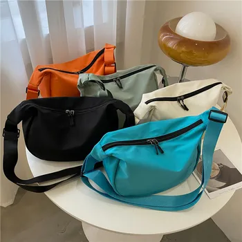 Дамски чанта през рамо, нова мода корейската версия, чанта за кнедли с голям капацитет, ежедневни лека чанта от плат Оксфорд, лесна чанта за подмишниците