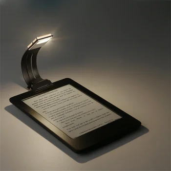 Портативна led лампа за четене на книги с подвижни гъвкав клипс USB-акумулаторна лампа 3 цветови температури за устройство за четене на електронни книги Kindle