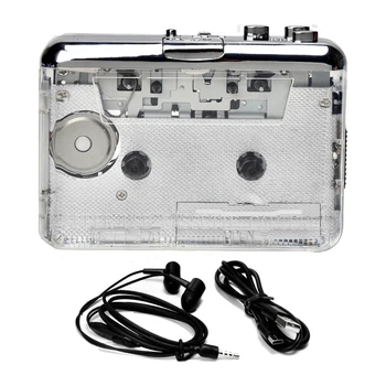 1 комплект USB касети за записване радиоплеера Касетофон в MP3/CD Type-C Аудиомузыкальный плейър Walkman Прозрачен