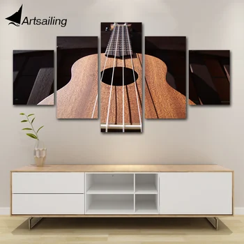 5 парчета на Китара акорд, Музикално Стенни картина Подарък Декорация на дома, Печат върху платно красива картина за хола напечатанная на