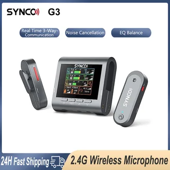 Безжична петличный микрофон SYNCO G3 2.4 G намаляване на шума за огледално-рефлексен фотоапарат, телефон лаптоп за стрийминг на видео в YouTube