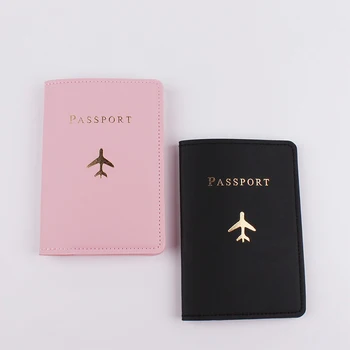 Горещо щамповане на Обикновен самолет Влюбена двойка Корици за паспорти на Жените и Мъжете за Пътуване Сватба Корици за паспорти на Притежателя Модерен сватбен подарък