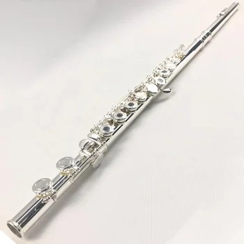 китайска Евтина флейта с 16 отворени дупки, висококачествен музикален инструмент за флейта, сребърно покритие стандартна флейта