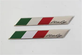 2 елемента 3D стикери с флага на Италия с кола, стикер с емблемата на багажника, стикер върху иконата, етикети на мотор