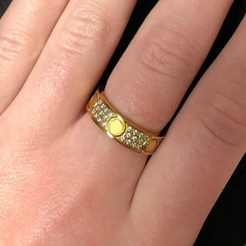 Пръстен от неръждаема стомана за жени, модерно класически пръстен за такива двойки, предпочитано пръстен за банкет, подарък за Свети Валентин