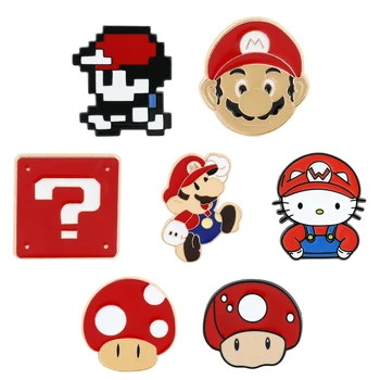 Класическата игра Super Mario Bros, емайлирана игла за яка, Мультяшная брошка Mario Bros за раницата, значки, Аксесоари за феновете, подаръци
