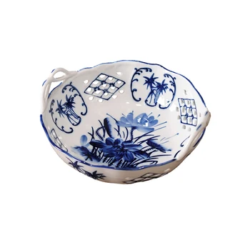Домашен Керамична тава за плодове Китайски Тава за съхранение на сушени плодове Проста украса за чаено масата в хола