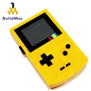 Игрова конзола BuildMoc Mini Yellow в ретро стил, забавление, Идеята за изграждане на тухли, Играчки за деца, подарък за рожден Ден