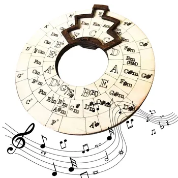 Колело за акорди Дървени преносими и трайни инструменти за акорди Кръгови колелото за проучване на акорди и везни за писане на песни