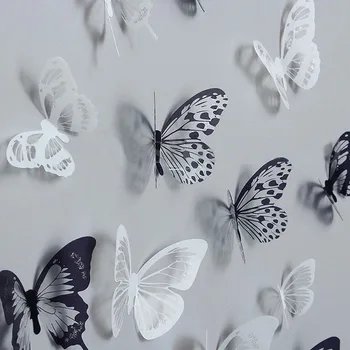 Нови 18 бр./лот Кристални пеперуди, 3D стикер на стената, красива пеперуда, всекидневна за детска стая, стикери за стена, декорация на дома