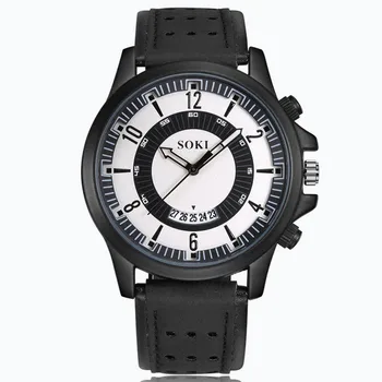 Модерен мъжки часовник Луксозни бизнес кварцови ръчни Мъжки часовници с кожена каишка Часовник за мъже Календар часовник Reloj Hombre