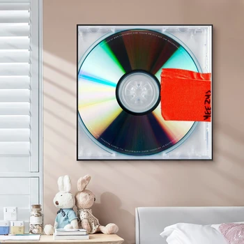 Kanye West Yeezus Хип-хоп Музика Корица на Албума Платно Плакат Рапърът Поп-музика Знаменитост Стенни Живопис Художествена Украса