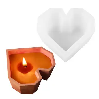 Силиконова форма за свещи във формата на сърце, благородна и лесна за производство на форма за направата на свещи под формата на любов за украса на стая и дома