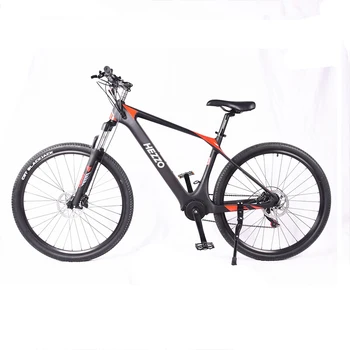 Hezzo 27,5-инчов Електрически планински велосипед от среден задвижване, Акумулаторна батерия, Рамка от въглеродни влакна, под наем премиум-клас, хит на продажбите, Customization