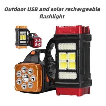 Преносим уличен слънчев фенерче с USB-подзарядкой, мултифункционален led фенерче, COB, аварийно осветление за къмпинг, туризъм, риболов.