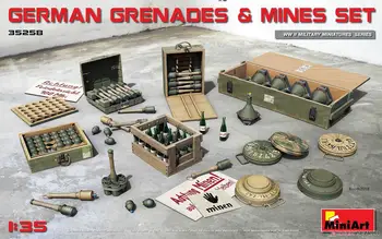MINIART 35258 Набор от немски гранати и мини в мащаб 1/35 (пластмасов модел)