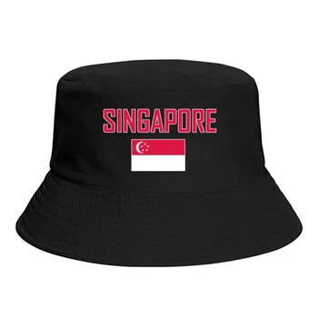 Шапки-ведерки с принтом Сингапур хартата, готини фенове, козирка, прости класически летни рибарски шапки за улицата, риболовна шапка