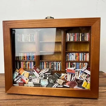 Креативна bookshelf за облекчаване на тревожност, Малка украса за една етажерка за малки книги, творчески мини-настолна книга багажник, подарък за облекчаване на стреса