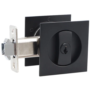 Хардуер противоугонный заключване, модерен квадратен система за заключване на вратите за уединение, Плъзгаща врата заключване с ключ