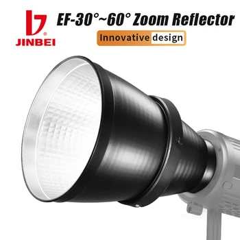 JINBEI EF-30 ° ~ 60 ° Увеличение-Рефлектор Дифузор Bowens Mount Лампа С Променлива Фокусиране 30/60 Градуса за Студийно led Видеосвета