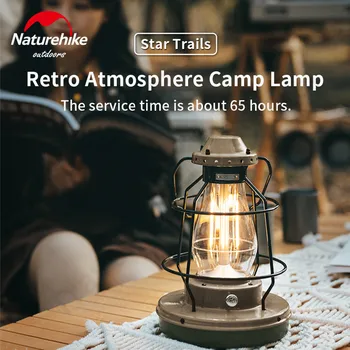 Градинска Преносима Кемпинговая лампа Naturehike Регулируемо зарядно устройство ще захранване на Led лампа Време на употреба на 65 часа Атмосферни Подвесная лампа за палатка IPX4 10000 ма