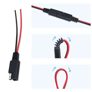Удлинительный кабел SAE с един край, 18AWG Быстроразъемный штекерный кабел SAE, 15 см Клеммные подложки, електрически кабели, аксесоари