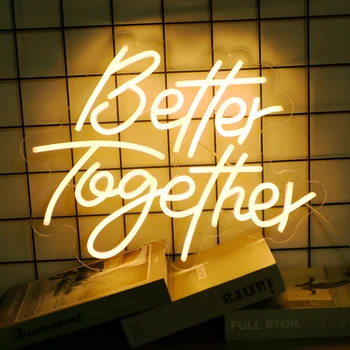 Led неонова реклама Better Together за декора на стените на Множество неонова светлинна знак за годеж, сватба декор