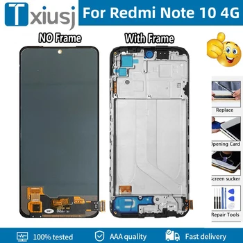 6.43 AA + за Xiaomi Redmi Note 10 4G Подмяна на LCD екрана, в лентата сензорен дисплей, Дигитайзер, Пълен комплект за ремонт монтаж