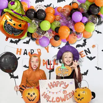 Комплект балони за арка, украса за парти по случай рожден Ден, лесно е използван Многократно подарък за деца, цветни балони на тема ужасен Хелоуин 