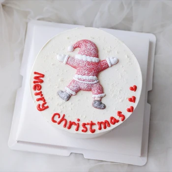 Аксесоари за украса на торта, Дядо Коледа, Сняг в цилиндър за торта С Коледа, Cupcake, знак за торта с дымоходом