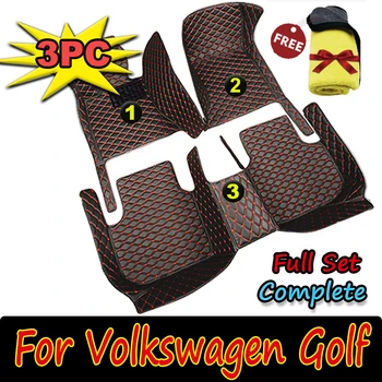 Автомобилни стелки за Volkswagen VW Golf 5 MK5 A5 2003 ~ 2007 Кожена подложка Детайли на интериора Луксозен мат Килим пътека Автомобилни аксесоари