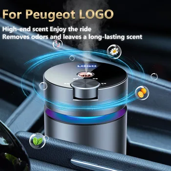 За Peugeo Авто интелигентен спрей етерично масло, овлажнител на въздуха с романтичен цветен аромат и разсеяна светлина, силен аромат на кола