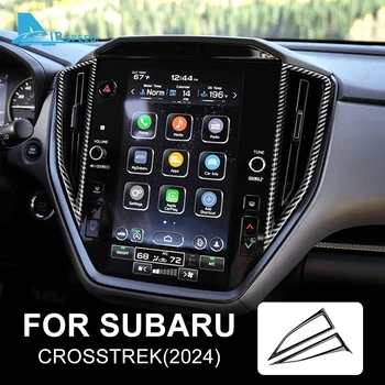 Стикер от въглеродни влакна ABS за Subaru Crosstrek Impreza 2024 Въздуховод на Капака на централното управление на автомобила Аксесоари за вътрешни облицовки