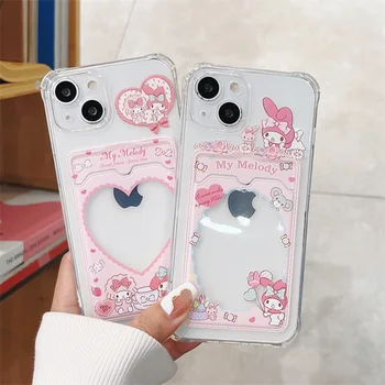 Сладък Калъф За Мобилен Телефон MyMelody Kawaii Аниме Рисунка на Sanrio iPhone14 13 12 11 X Plus Pro Max Защитната Обвивка Подаръци За Момичета детски Играчки