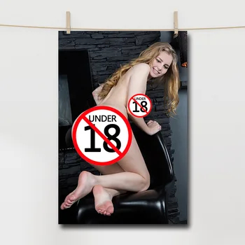 Секси блондинка, плакат с гол момиче, живопис за възрастни, монтиране на изкуството, платно за домашен интериор, без рамка
