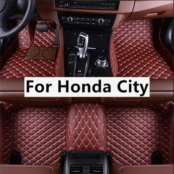 Автомобилни постелки Solid Color Diamond по поръчка за Honda City 2002-2023 години на освобождаването, автомобилни килими за краката, аксесоари за обувки