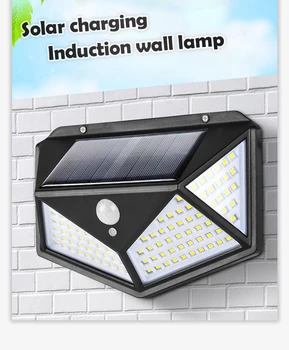 Висококачествена Градинска лампа със слънчева енергия по-евтина цена 100 LED Водоустойчива Сензор за движение Слънчеви Стенни градински фенери