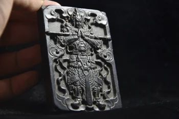 Китайската скулптура от магнитното черен железен метеорит култура Хуншань, щастливо колие, етикет на талията, украса за дома Безплатна доставка