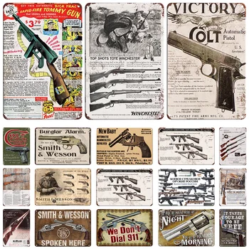 Ретро-реколта лидице знак Colt, dr. револьверы Colt и автоматични пистолети, повишена сигурност, потрепанная табела