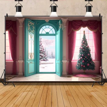 Коледни фонове, за снимки в помещения, хол, ресторант, външна стена, на Фона подпори за фото студио QS-51
