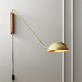Италиански, Скандинавски модерни минималистични диван за хол, с монтиран на стената лампа, креативна нощно шкафче за спалня, монтиран на стената лампа