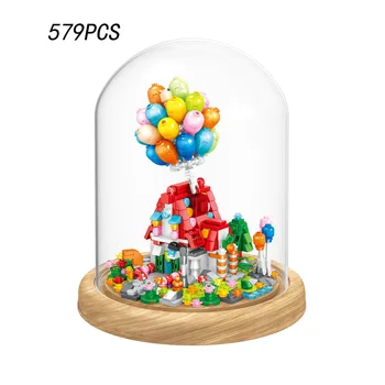 Креативната кутия за пръстени, кухненски блок, Къща от балони мечти, строителни тухли MOC, колекция от играчки за монтаж с пылезащитным калъф За подаръци за момичета