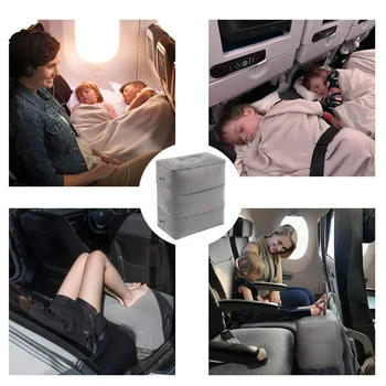 PVC Надуваема Възглавница За Пътуване Възглавница За Краката Бебешко Легло В Самолет, Автомобил, Автобус Регулируема Височина Възрастен Полет Спящата Възглавница За Почивка